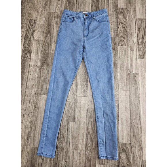 (3/$35) Forever 21 Jeans Womens 26 Light Blue Stretch Skinny Jeggings Denim - Picture 1 of 10